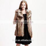 Europe Style Woman Raw Colour Raccoon Fur Vest Lady Faux Fur Waistcoat Winter Sleeveless Coat thumbnail-3