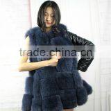 New Winter Genuine Fox Fur Vest Women's Full Pelt Gilet Warm Luxury Real Natural Fox Fur Waistcoat Pockets thumbnail-6