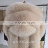 2017 Newest Design Long Woman Real Fox Fur Vest With Hood Natrual Raw Colour--pc-250 thumbnail-4
