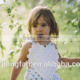 White & Blue Polka Dot Romper With Crochet Heart For Sizes 0-3 Baby Girl Clothes thumbnail-2