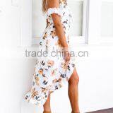 Sexy Women Summer Orange Dress Floral Print Long Casual Maxi Dresses thumbnail-3
