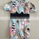 New Born Baby Clothing Baby Toddler Clothing Organic Cotton Feather Baby Romper thumbnail-1