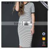 Wholesale Women Body Con Simple Striped Design Types Lady Elegant Guangzhou Fashion Dresses Ladies thumbnail-3