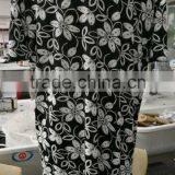 Hot ! Fashion Black and Grey Big Sleeve Floral Blouse for Middle Aged Women thumbnail-2
