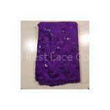 Purple Embroidered Net Lace thumbnail-1