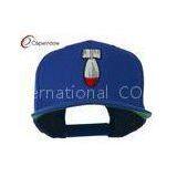 Royal Missile Flat Bill Embroidered Wool Baseball Caps with Plastic Snap Closure