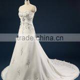 Elegant Embroidered A-Line Strapless Neckline and Sleeveless Lace Wedding Dress AS436 thumbnail-1