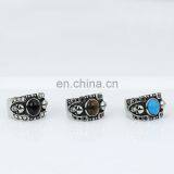 Fashion Onyx Stone Men Silver Titanium Ring thumbnail-5
