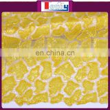 Best quality yellow cord lace fabric 2015 with sequence