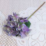 Lifelike Single Leaf Real Touch Light Rosy Hydrangea Artificial Flower thumbnail-5