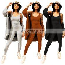 Manufacturer Wholesale Custom Logo Spring and Autumn Fashion Women's Casual Sports 3-piece Long Sleeve Sexy Suit thumbnail-1