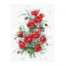 Embroidery Kit Diy Cross Stitch Kit 037 Fiery Flowers
