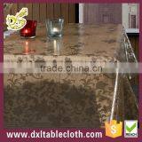 India Design Petal Embossed Golden With Brown Pvc Table Cloth