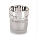 Gold Plated Glass Votive Candle Holders / Votive Cups With Rhinestones For Wedding Decor & Gift thumbnail-3