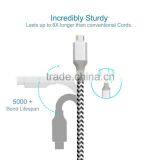 Woven Fabric Braided Flat Pipe Connector Micro USB Cable thumbnail-4
