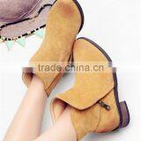 Stylish Yellow Zipper Red Bottom Ankle Boots USA Hottest thumbnail-1