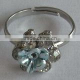 fashion zinc alloy flowers rhinestone rings for girls