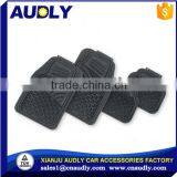 New Style 4-Piece Full Set Ridged Heavy Duty PVC Floor Mat for Car - (Black) thumbnail-1
