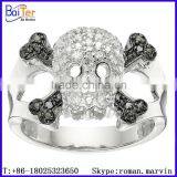 Men's & Women's Micro Pave Diamond 925 Sterling Silver Skull Ring Wholesale