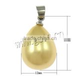 Yellow With Brass South Sea Shell Pendants
