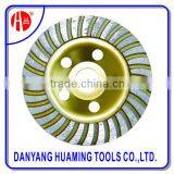 Danyang factory high quality power tool diamond continuous turbo cup grinding wheel for concrete and stones