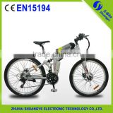 2015 hot sale 26' high-carbon steel folding frame LED/LCD screen mountain electric bicycle