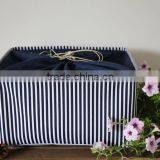 YIWU RODA 100% Canvas Fabric Flax Handle Foldable Storage Box thumbnail-2