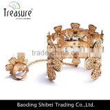 Luxury Fashion Jewellry Golden Alloy Flower Rings and Bangle Fashion Jewelry for Wedding and Party Indian Jewelry thumbnail-2
