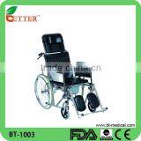 rehabilitation products steel reclining commode wheelchair