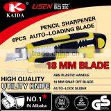 Best Selling 6 PCS Self Loading Blade Utility Cutter Knife