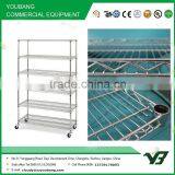 2015 Hot Sell NSF 150KGS 72x24 Inch 6 Layer Chrome Hospital Heavy Duty Wire Shelving Rack With Wheels (YB-WS020) thumbnail-1