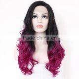 Ombre Red Synthetic Lace Front Wigs Ombre Curly Lace Wigs for African American thumbnail-4