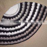 Black Color Cotton Hand-made Muslim Kippah Cap / High Quality Crochet Jewish Kippah/yarmulka thumbnail-1