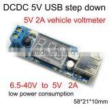 5V 2A DC DC Converter USB Power Supply Module Input 6.5~40V Low Power Consumption