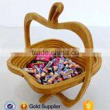 2016 High Quality Apple Shape Folding Bamboo Fruit Basket thumbnail-3