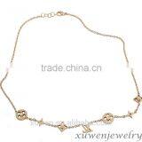 Teen Girls Rose Gold Plated Long Stainless Steel Fancy State Charm Necklace