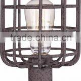 1024-27 Great for Urban Styles of Decor Light Your Home in Style With This Three-light Ndustrial Cage Rust Metal Floor Lamp thumbnail-5