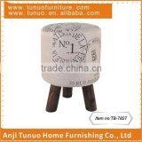 Stool,For Bed and Shoe Changing,3 Carbonized Wood Legs,Detachable Seat Cover,TB-7827 Quality Choice
