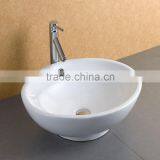 Round White Durable Ceramic Bathroom Sink thumbnail-5