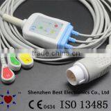 Philips/HP 8pin ECG Cable and Leadwires Snap IEC With 3 Leads