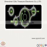 Glowing resistive touch button for machine