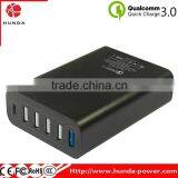 HUNDA Factory 60W 6Port USB Charger With Single Quick Charge 3.0 Port + Type C Port thumbnail-3