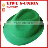 Funny non woven party hat carnival decorate green felt fedora hat