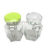 Hexagon Clear Glass Jar With Airtight Ceramic Lid thumbnail-3