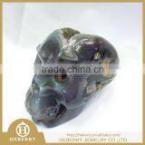 Hand Carved Natural Amethyst Crystal Geode Crystal Skull for Sale thumbnail-1