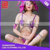 Hot Handmade Purple Feather Rhinestone Sexy Women Carnival Costumes thumbnail-4