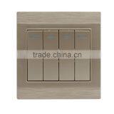 High Quality 4 Gang 2 Way Champagne Light Switch