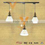 China Supplier Vintage Pendant Lamp Modern Glass Funnel Track Light Industrial Hanging Lamp thumbnail-1