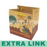 China Cheap Custom Coloring Printed Flat Pack Handmade Kraft Paper Bag