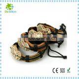 High Quality Genuine Leather Bracelet, Customized Alloy Logo Bracelet ,handmade Leather Bracelet thumbnail-3